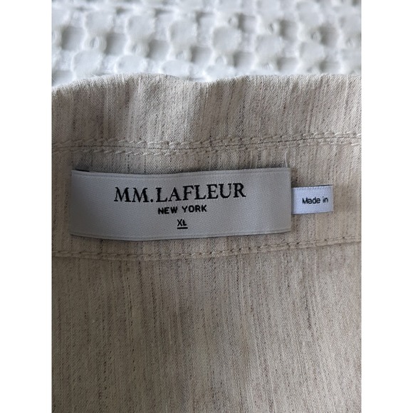 MM Lafleur Anna 2.0 Slubbed Stretch Linen Jacket Button Sz XL Cream Lightweight - Picture 7 of 13